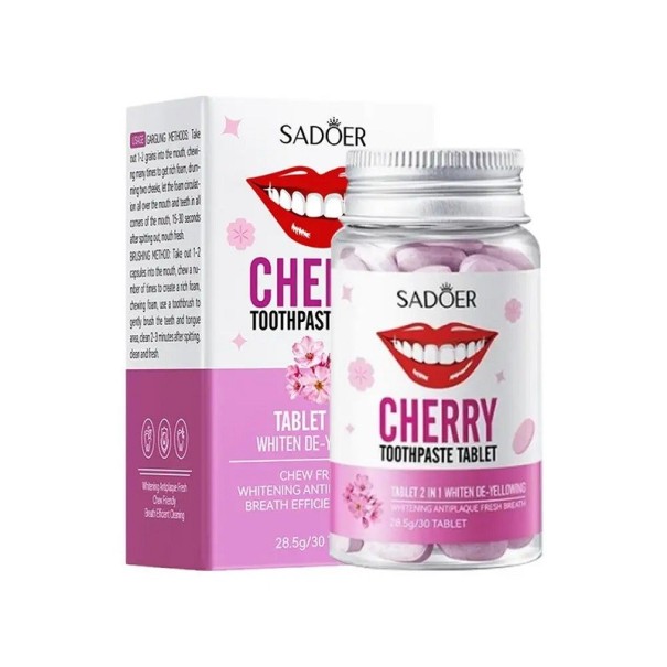 Pastas de dientes probióticas en formato comprimido Higiene bucal Protección dental Enjuague bucal Práctico packaging de viaje Varios sabores rosa