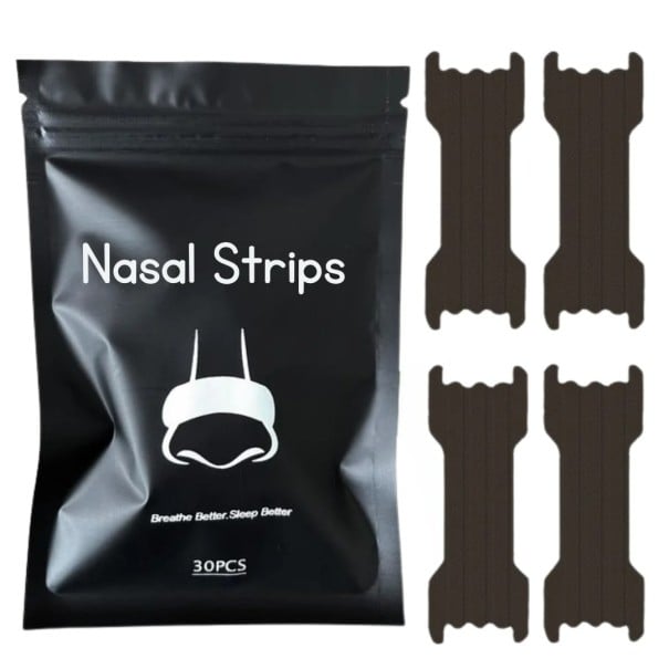 Patches nasaux noirs contre le ronflement 30 pcs Meilleure respiration pendant le sommeil et le sport Augmentation du flux d'air Réduction 1