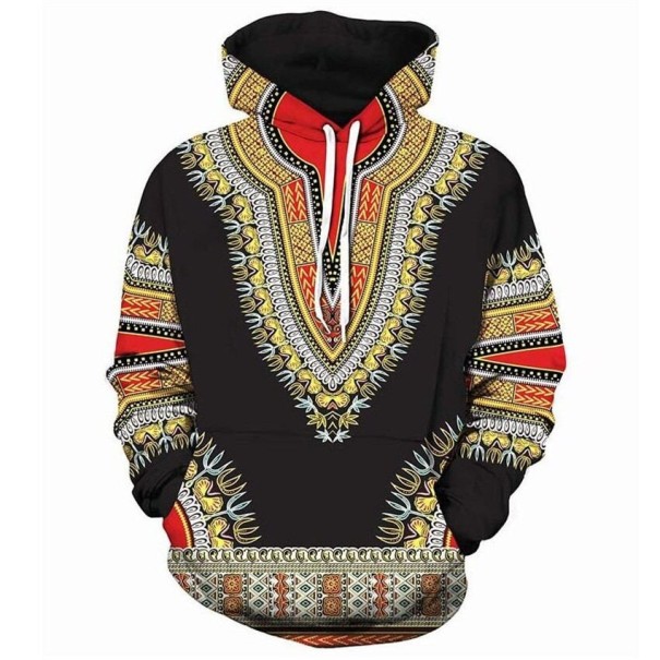 Patterned Hoodie black XS