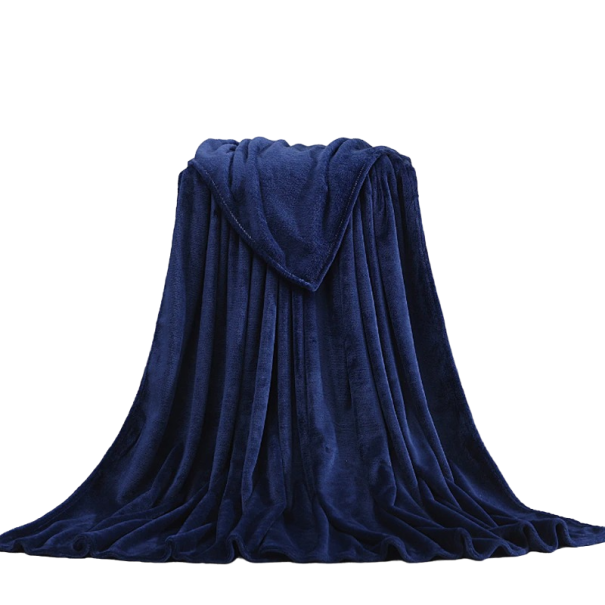 Pătură caldă de flanel 100 x 150 cm albastru inchis