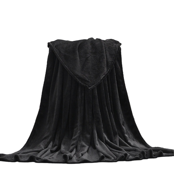 Pătură caldă de flanel 150 x 200 cm negru