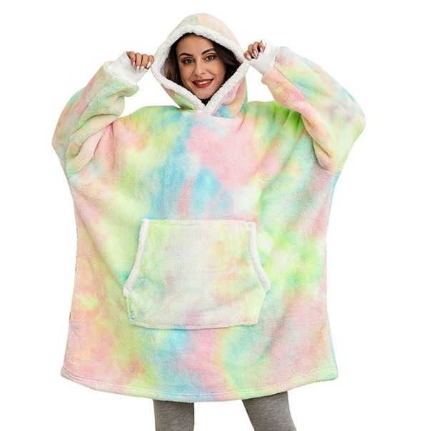 Pătură de hanorac oversize cu mâneci P3996 curcubeu