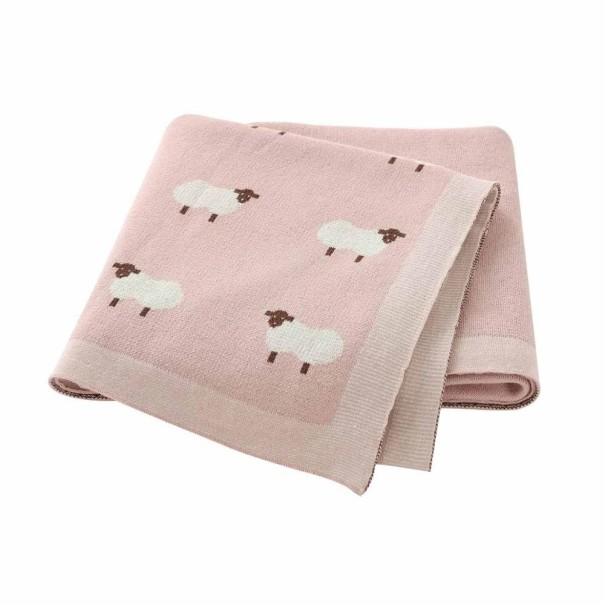 Pătură pentru copii cu oi roz