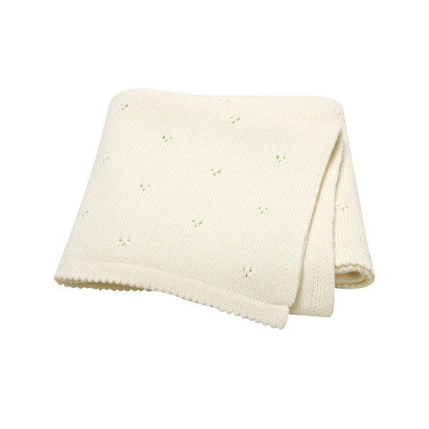 Pătură tricotată pentru copii 70x90 cm din bumbac fin Mimixiong pentru bebeluși în cărucior, pătuț sau acasă Pătură moale pentru pătuț cremos