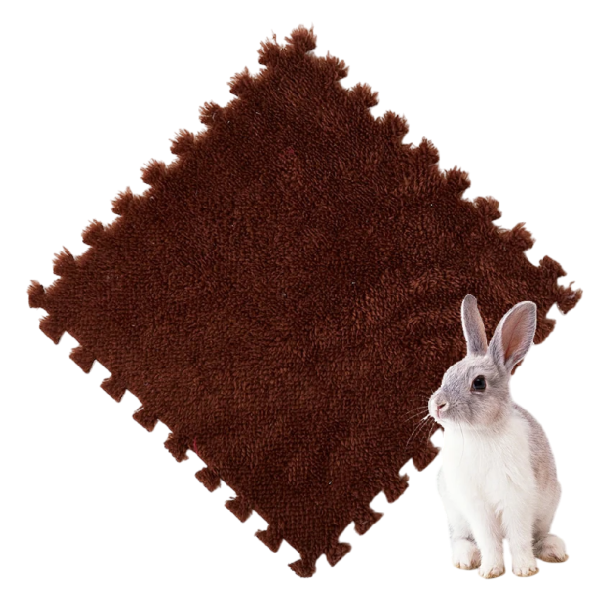 Păturile de încălzire pentru animale de companie 10 buc 30 x 30 cm Izolație termică Panouri din spumă cu margini puzzle Plăci de podea moi maro