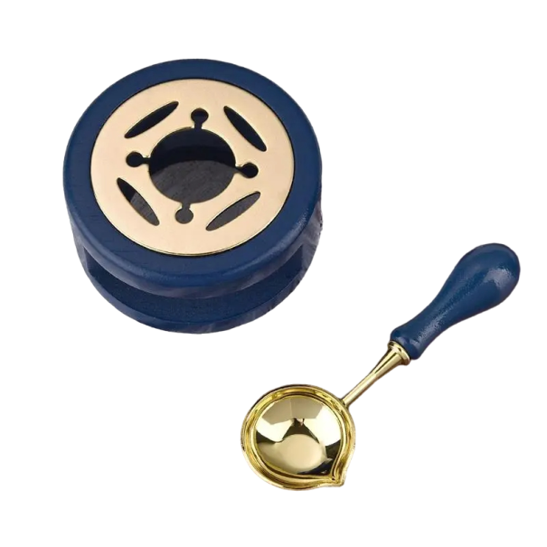 Pečatná sada 2 ks Sada na výrobu pečatných voskov Pečatná lyžica a ohrievač pečatného vosku tmavo modrá Pečatná sada 2 ks Sada na výrobu pečatných voskov Pečatná lyžica a ohrievač pečatného vosku tmavo modrá