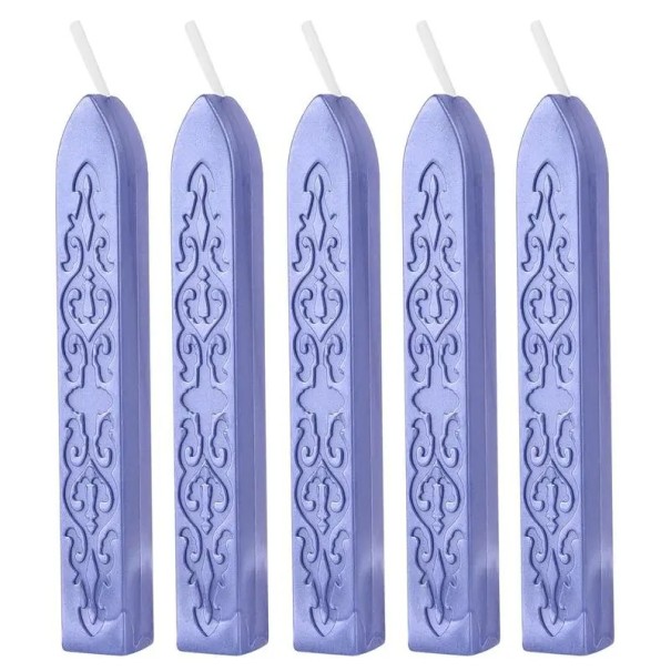 Pečatný vosk s knôtom 5 ks Farebný pečatný vosk fialová