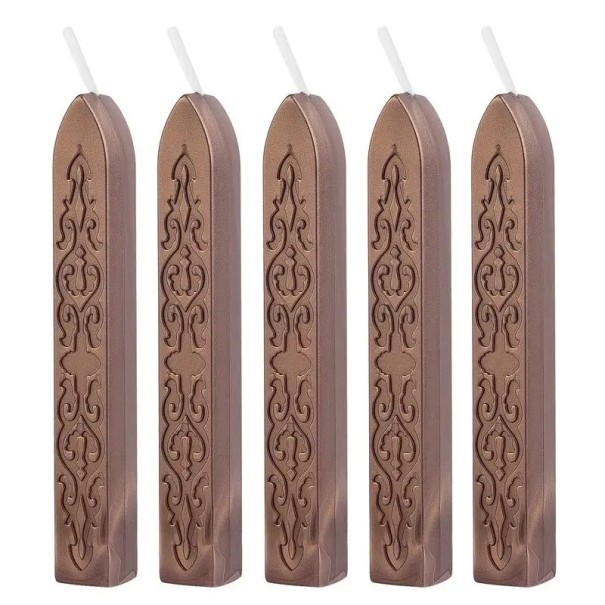 Pečetní vosk s knotem 5 ks Barevný pečetní vosk hnědá