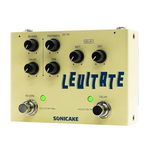 Pedal de guitarra metálico Sonicake LEVITATE con efectos duales Digital Delay y Reverb Doble footswitch Stompbox procesador de efectos 1