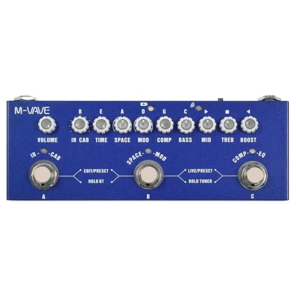 Pedal multiefect M-Vave pentru bas electric Carcasă metalică Procesor de efecte reîncărcabil cu simulare și 8 IR 1