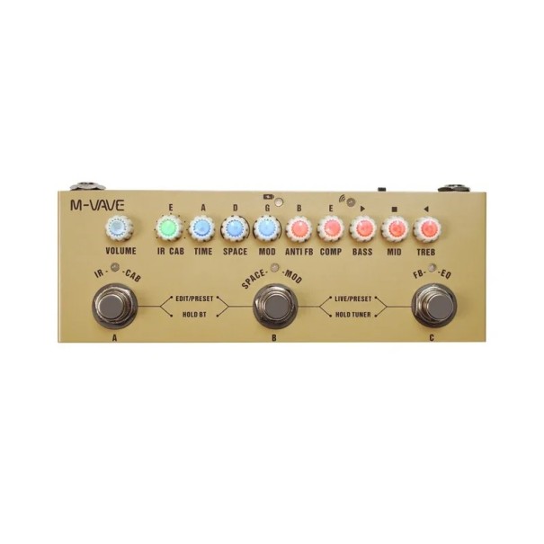 Pedale multieffetto M-Vave per chitarra acustica Processore effetti ricaricabile con simulazione e 8 cabinet IR Corpo in metallo 1