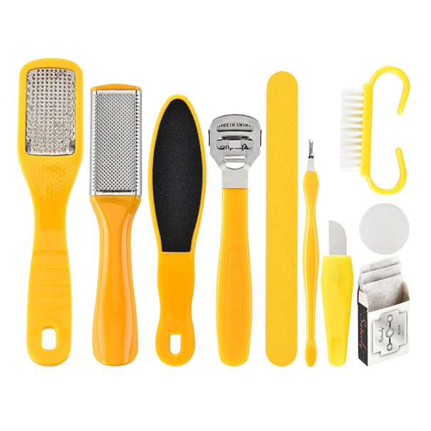 Pedicureset 10 stuks geel