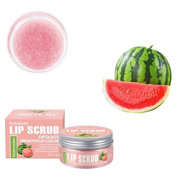 Peeling för läppar 30 g Exfolierande scrub Ljusande vård för släta läppar Skonsam borttagning av döda hudceller Watermelon