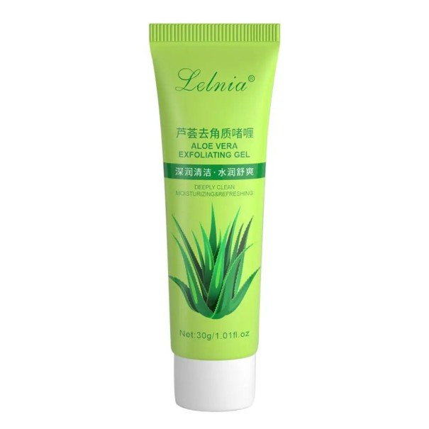 Peeling suave para o rosto e corpo 30g Aloe Vera Gel de limpeza esfoliante Remoção de pele morta Hidratação e suavização da pele 1