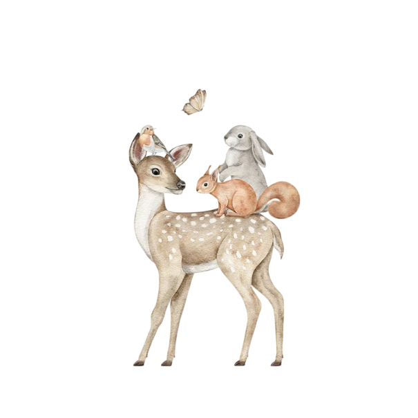 Pegatina de animales dibujados 27x45cm PVC Pegatina decorativa para pared en la habitación infantil Decoración colorida 1