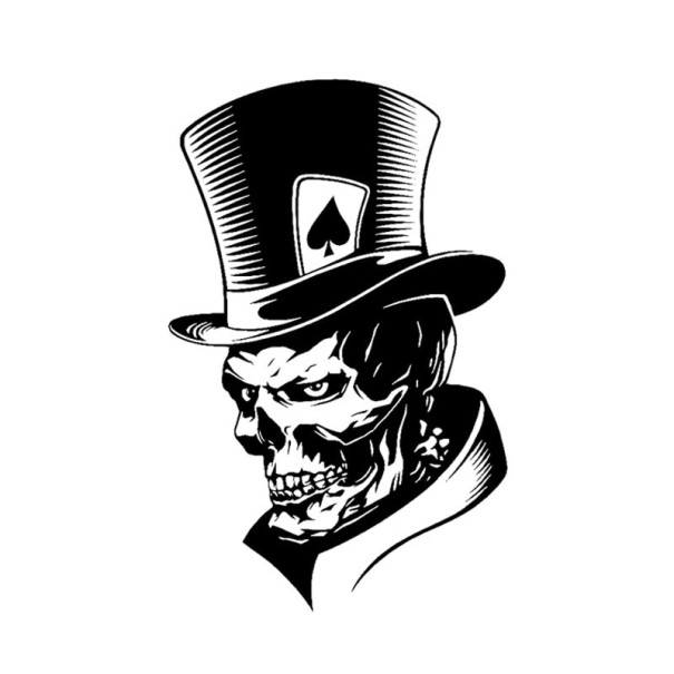 Pegatina para coche con calavera L3 negro