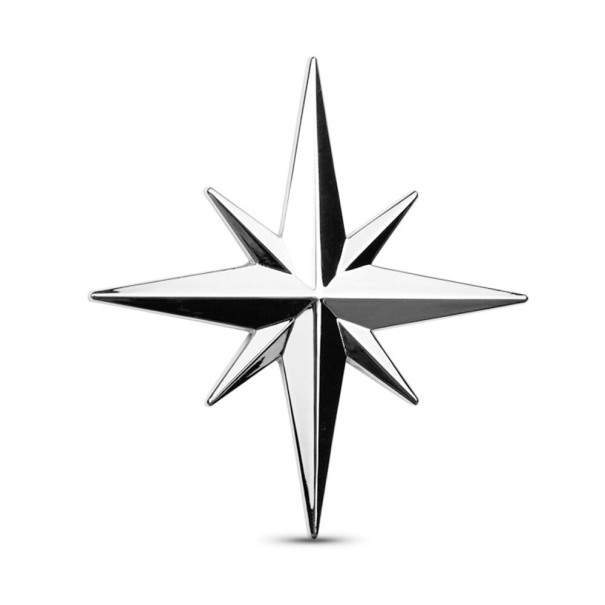 Pegatina para coche con forma de estrella en 3D plateado