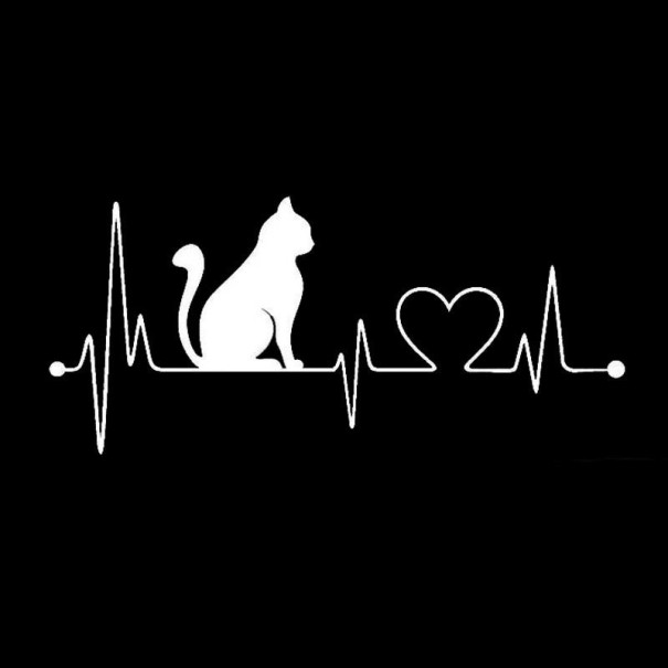 Pegatina para coche con forma de gato B503 plateado