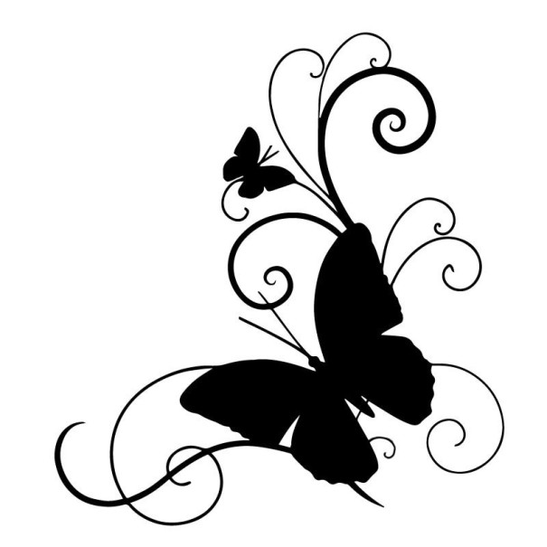 Pegatina para coche con forma de mariposa negro