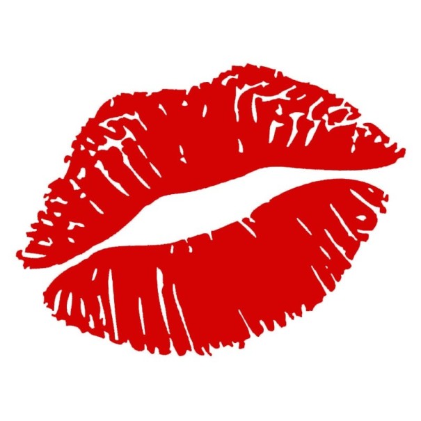 Pegatina para coche - labios A1614 rojo