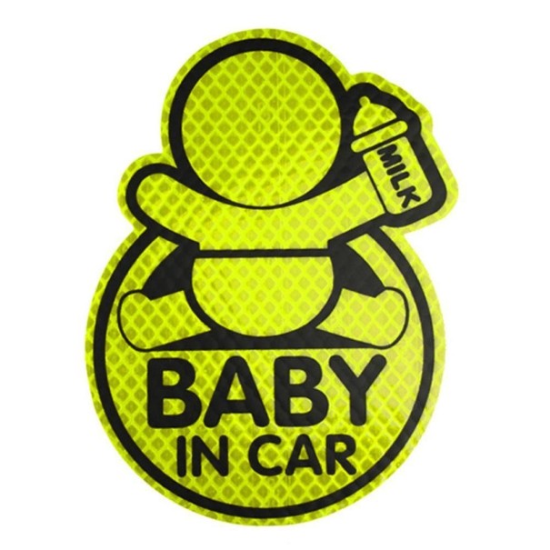 Pegatina reflectante para coche Bebé en el coche amarillo