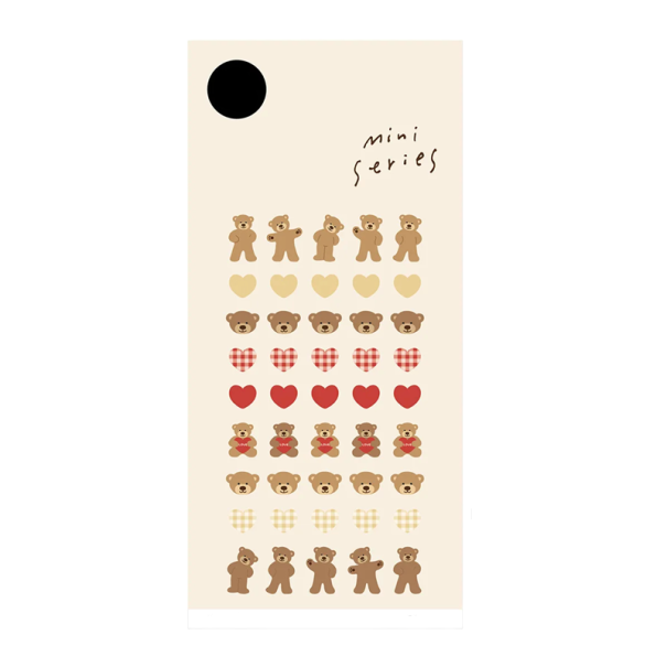 Pegatinas con ositos y corazoncitos, motivo decorativo adorable, colorido para decorar agendas, cuadernos, regalos y scrapbooking 1