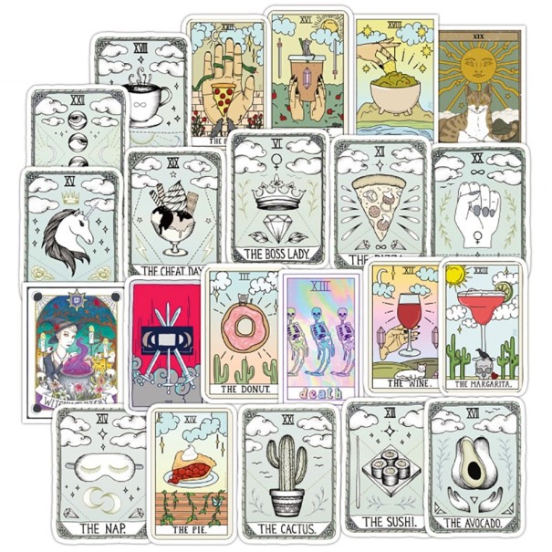 Pegatinas de cartas del tarot 10/30/50 uds E206 1