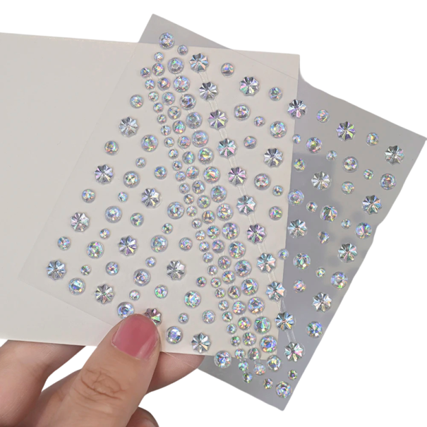 Pegatinas de diamante para la cara 5D con piedras brillantes en forma redonda y estrellada Maquillaje de festival Adorno corporal Decoración de maquillaje DIY 1