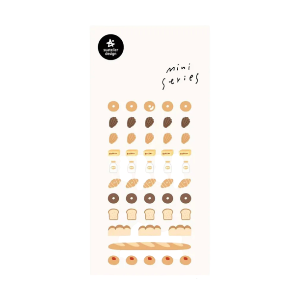 Pegatinas mini panadería y dulces 9,2x15 cm PVC pegatinas decorativas beige para agenda scrapbook cuaderno álbum planificador 1