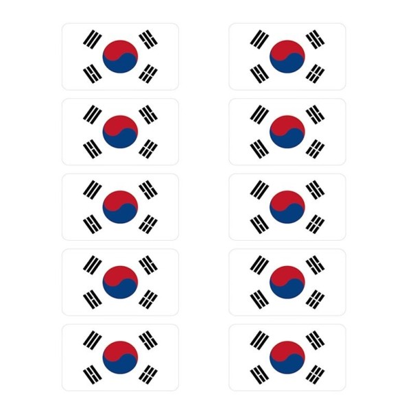 Pegatinas para coche con la bandera de Corea, 10 unidades 1