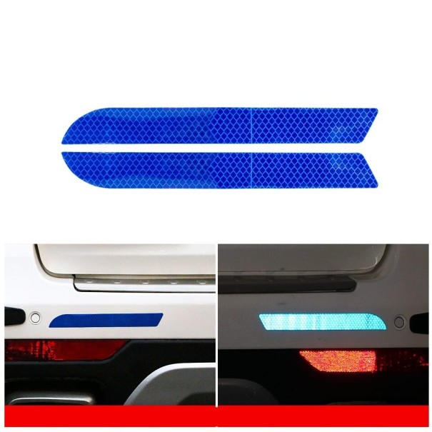 Pegatinas reflectantes coloridas para coche, 2 uds. azul