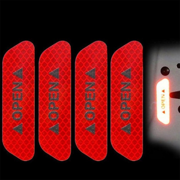 Pegatinas reflectantes de advertencia, 4 uds. rojo