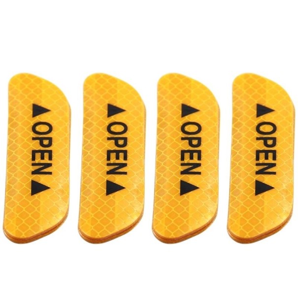 Pegatinas reflectantes para coche, 4 uds. amarillo oscuro