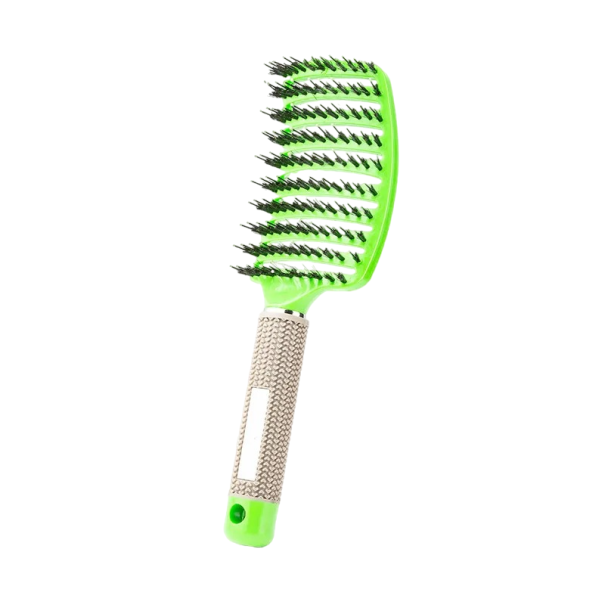 Peigne à cheveux pour femmes en poils de sanglier Brosse à cheveux Peigne doux 25 x 7,5 x 5 cm Accessoires de coiffure vert