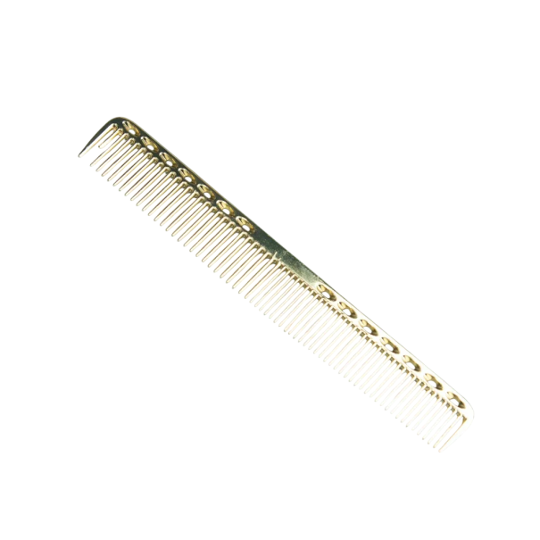 Peigne de coiffure pour couper les cheveux 17,8 x 2,4 x 2 cm Peigne professionnel en aluminium Dents fines pour raie Coiffage des cheveux doré