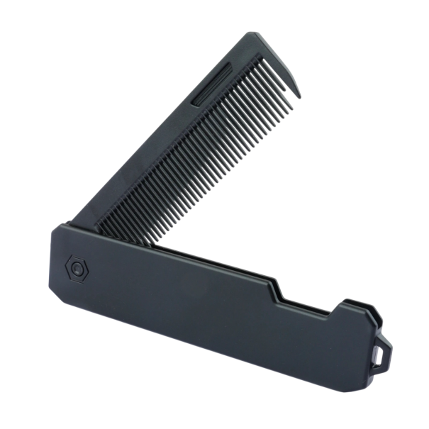 Peigne de poche pliable 22,2 x 2,8 x 2,8 cm avec dents fines pour coiffer les cheveux et la barbe Peigne compact en plastique solide 1