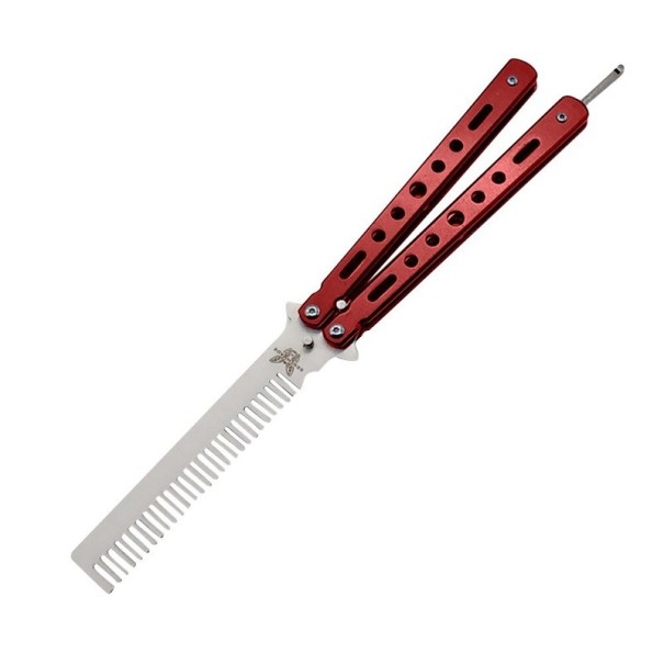 Peigne pliant papillon Z109 rouge