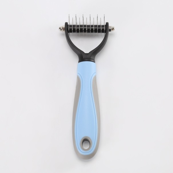 Peigne pour le démêlage des poils bleu