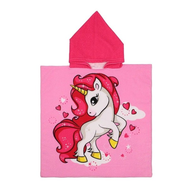 Peignoir pour enfant avec capuche et doux imprimé de licorne 60 x 120 cm Pour une hauteur de 80 - 130 cm Peignoir pour enfant unisexe 1