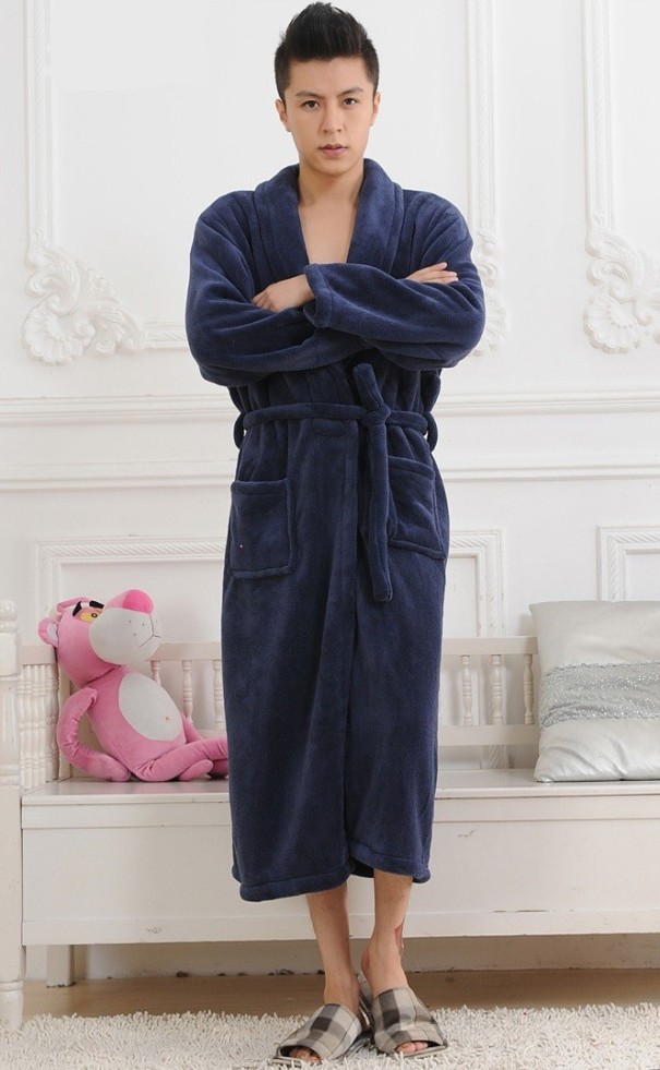 Peignoir stylé pour homme - Bleu foncé M