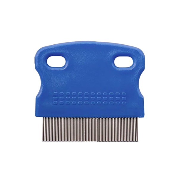 Peine antipulgas para mascotas, peine antipiojos, peine para el cuidado de perros y gatos, 6 x 5,7 cm azul