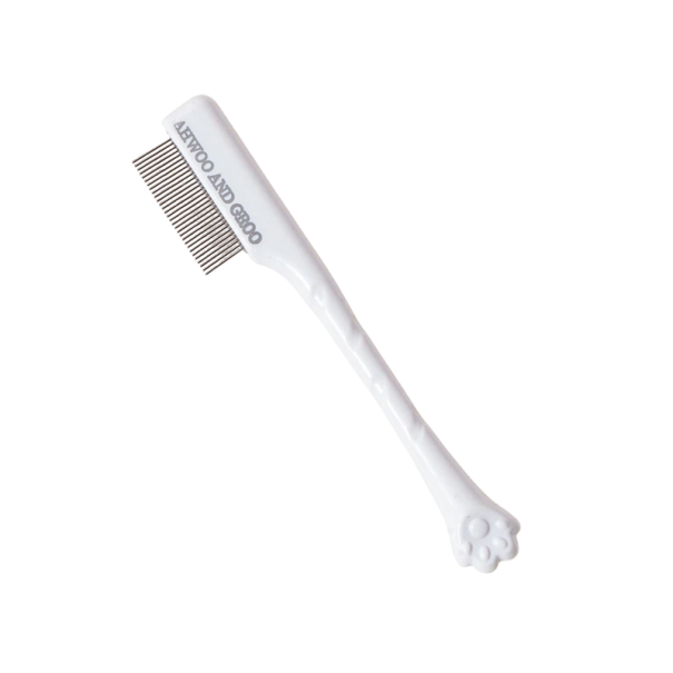 Peine para cara y patas de mascotas 9,7 x 1,2 cm Cepillo suave para el pelaje de perros y gatos Cuidado del pelaje y masaje de la piel blanco