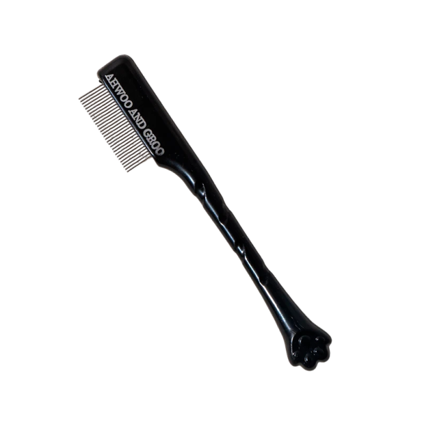 Peine para cara y patas de mascotas 9,7 x 1,2 cm Cepillo suave para el pelaje de perros y gatos Cuidado del pelaje y masaje de la piel negro