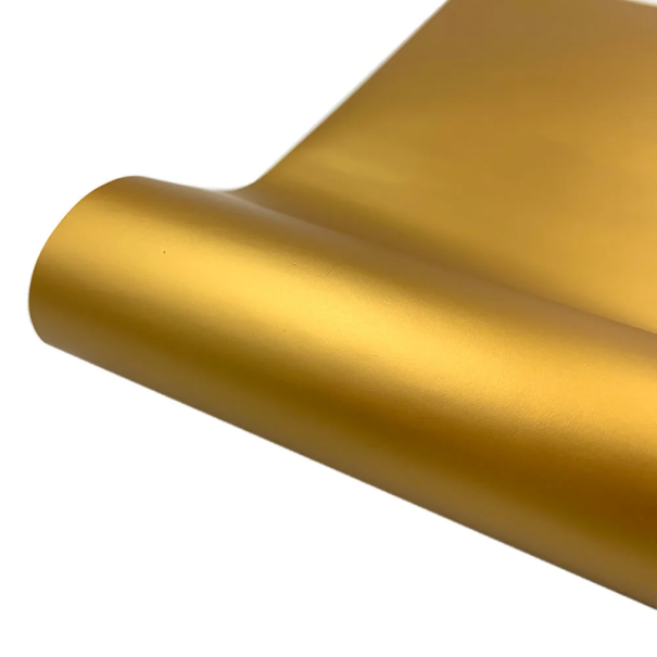 Película de vinilo adhesivo mate 30 x 25 cm Autoadhesiva Decoración de paredes y muebles Manualidades DIY Fácil aplicación Material recortable dorado