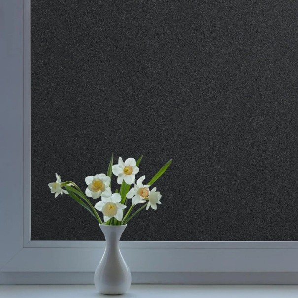 Película estática para ventanas, 55 x 200 cm, lámina decorativa para ventanas, lámina de privacidad, protección UV, lámina mate para interiores negro