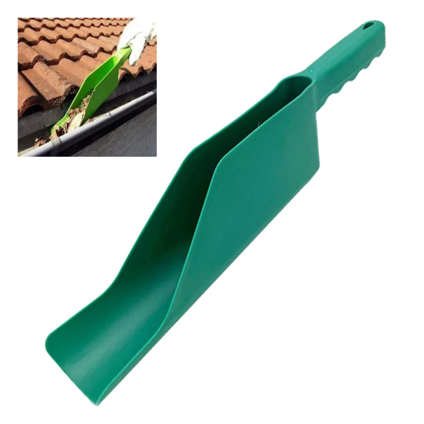 Pelle en plastique verte pour le nettoyage des gouttières 43 x 9,5 x 8 cm Outil durable pour l'entretien des gouttières Nettoyage facile des toits 1