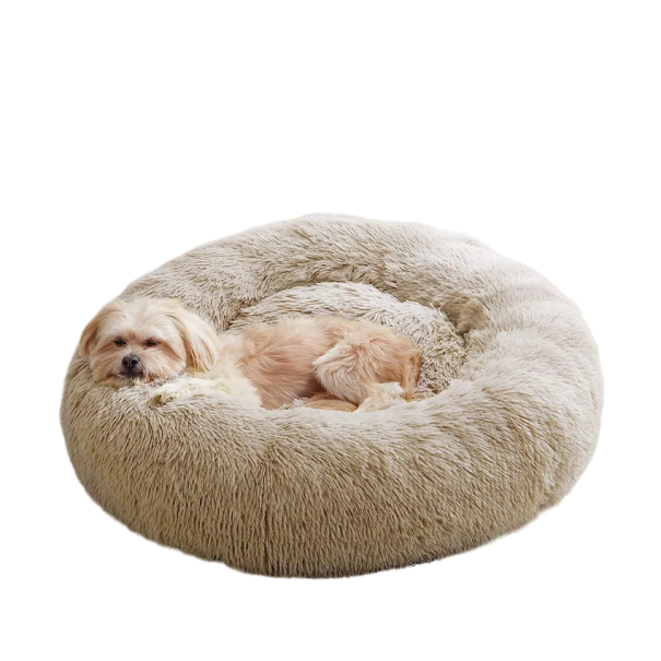 Pelsagtig seng til katte og hunde 40 x 40 cm beige