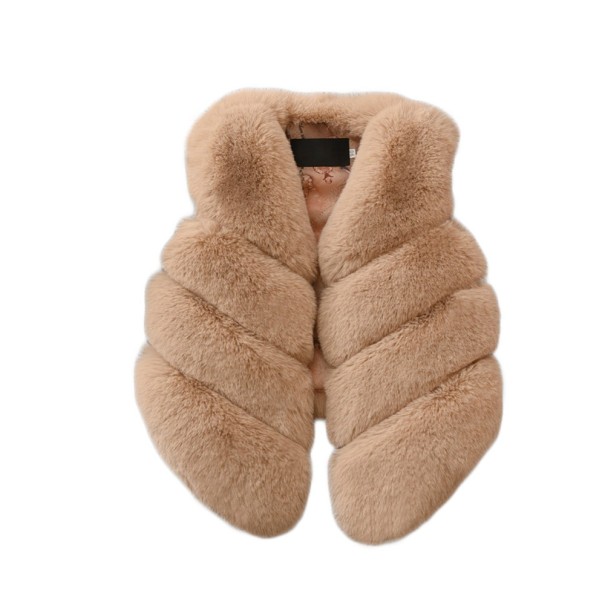 Pelsvest til piger J2498 brun 2