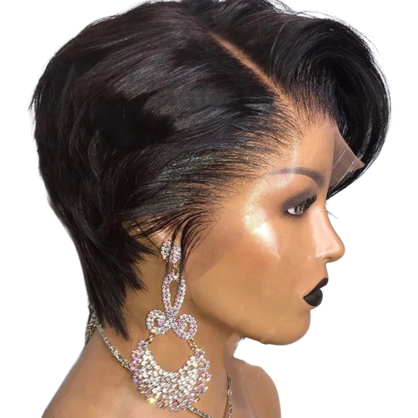 Peluca corta de mujer de pelo real N896 1