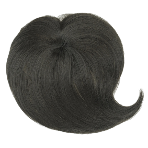 Peluca sintética con flequillo clip in postizo topper de cabello sintético para hombres y mujeres para uso diario y volumen negro